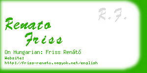renato friss business card