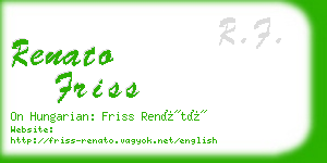 renato friss business card